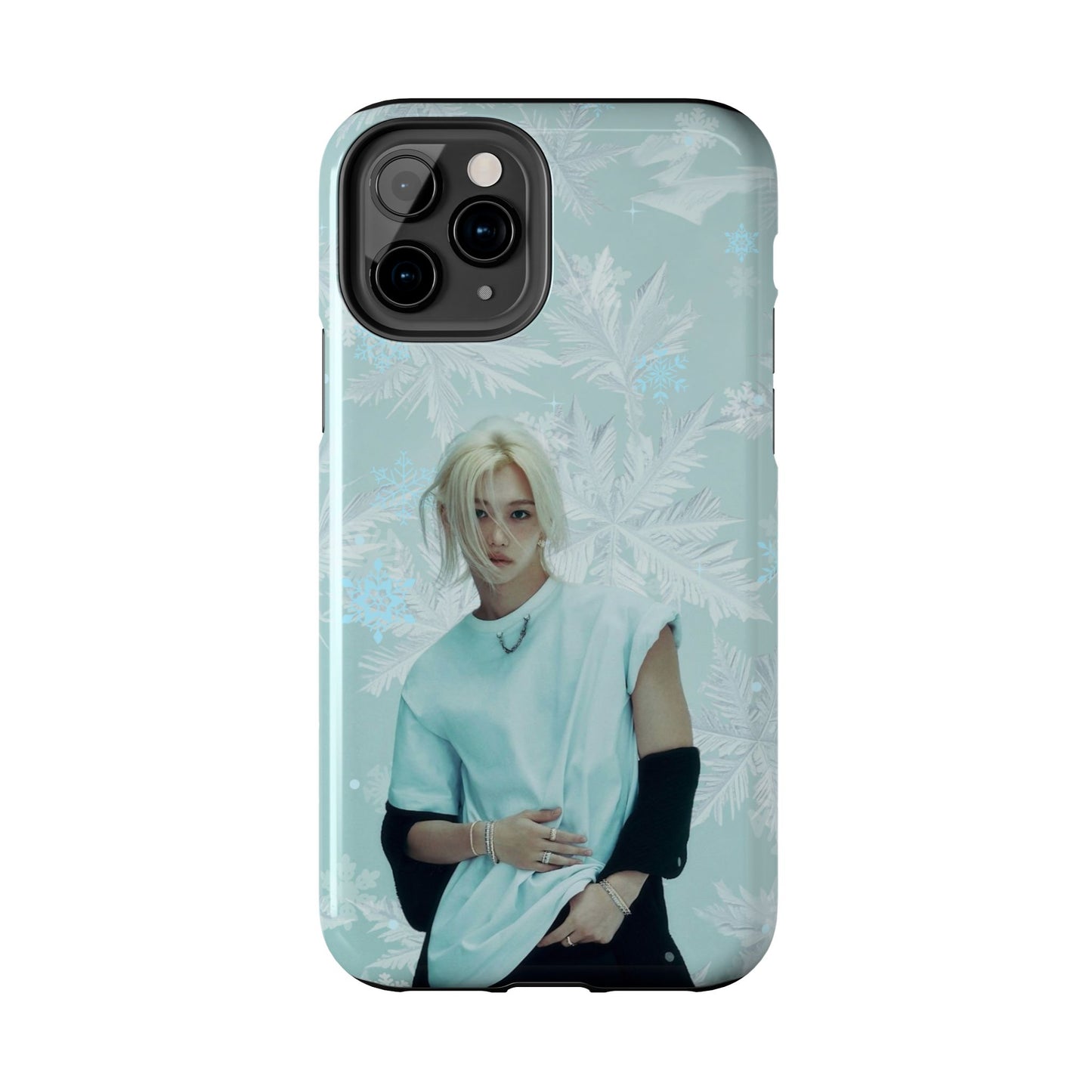 Lee Felix Tough Phone Case — Pastel K-Pop Idol Floral Armor