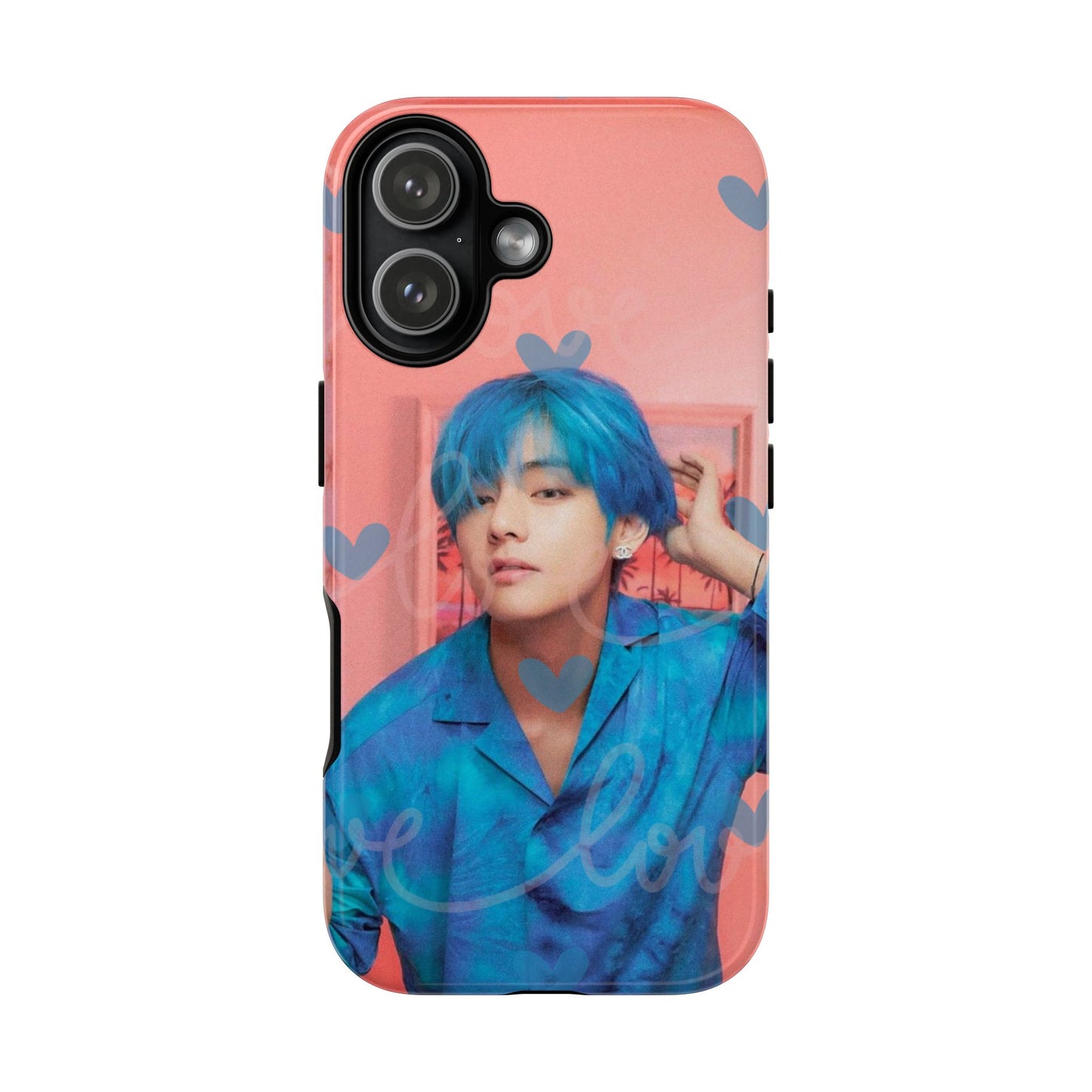 Taehyung Phone Case — Pink Heart/Love Kpop Design