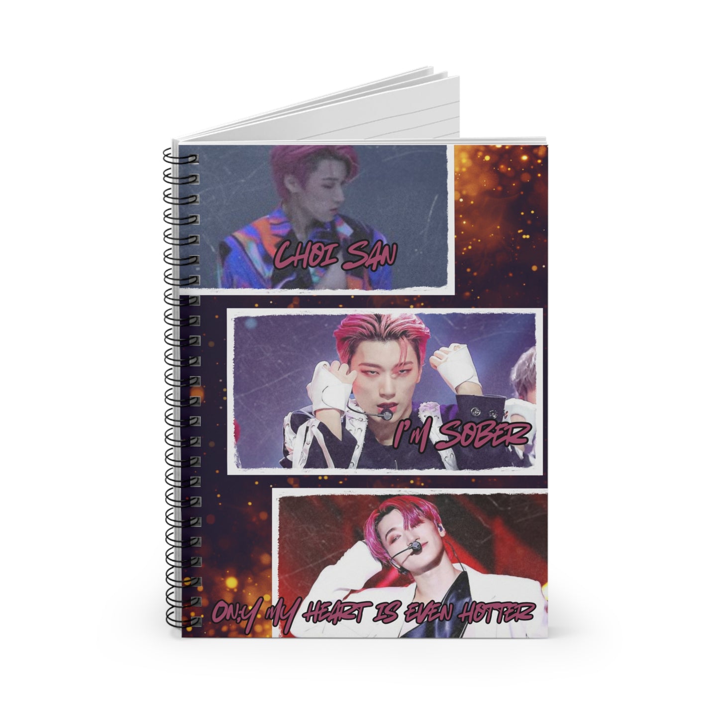 Choi San Spiral Notebook — "I'm Sober" Photo Collage Ruled Journal