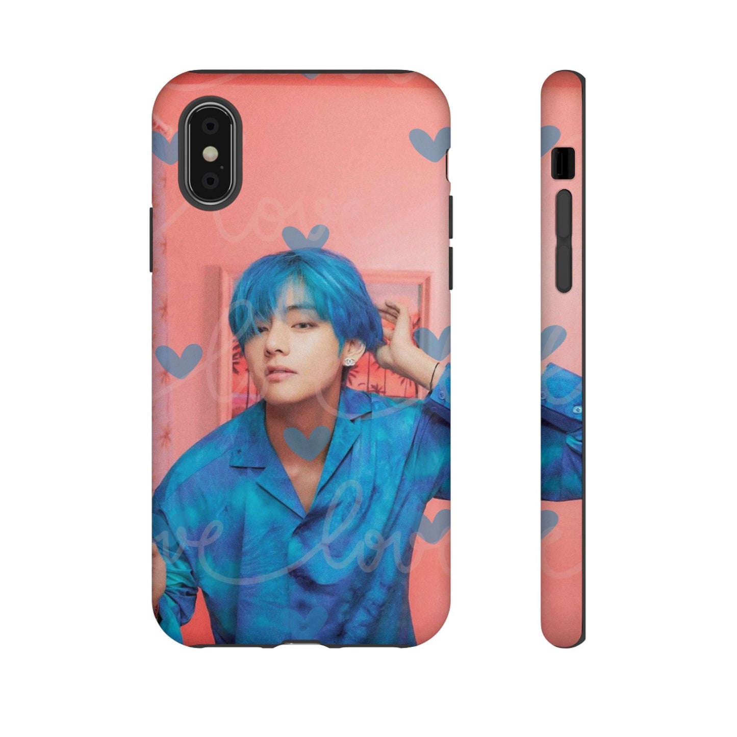 Taehyung Phone Case — Pink Heart/Love Kpop Design
