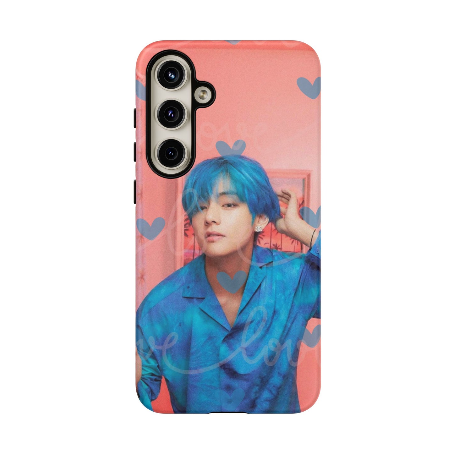 Taehyung Phone Case — Pink Heart/Love Kpop Design