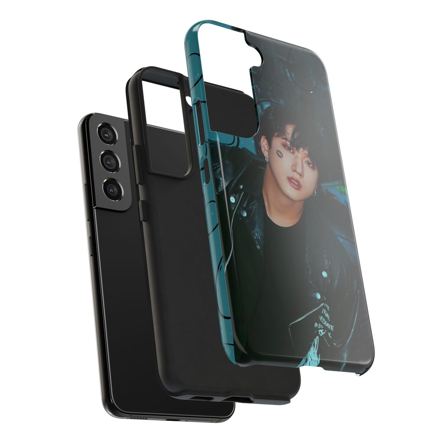 Seo Changbin Tough Phone Case — Moody Teal Portrait Design