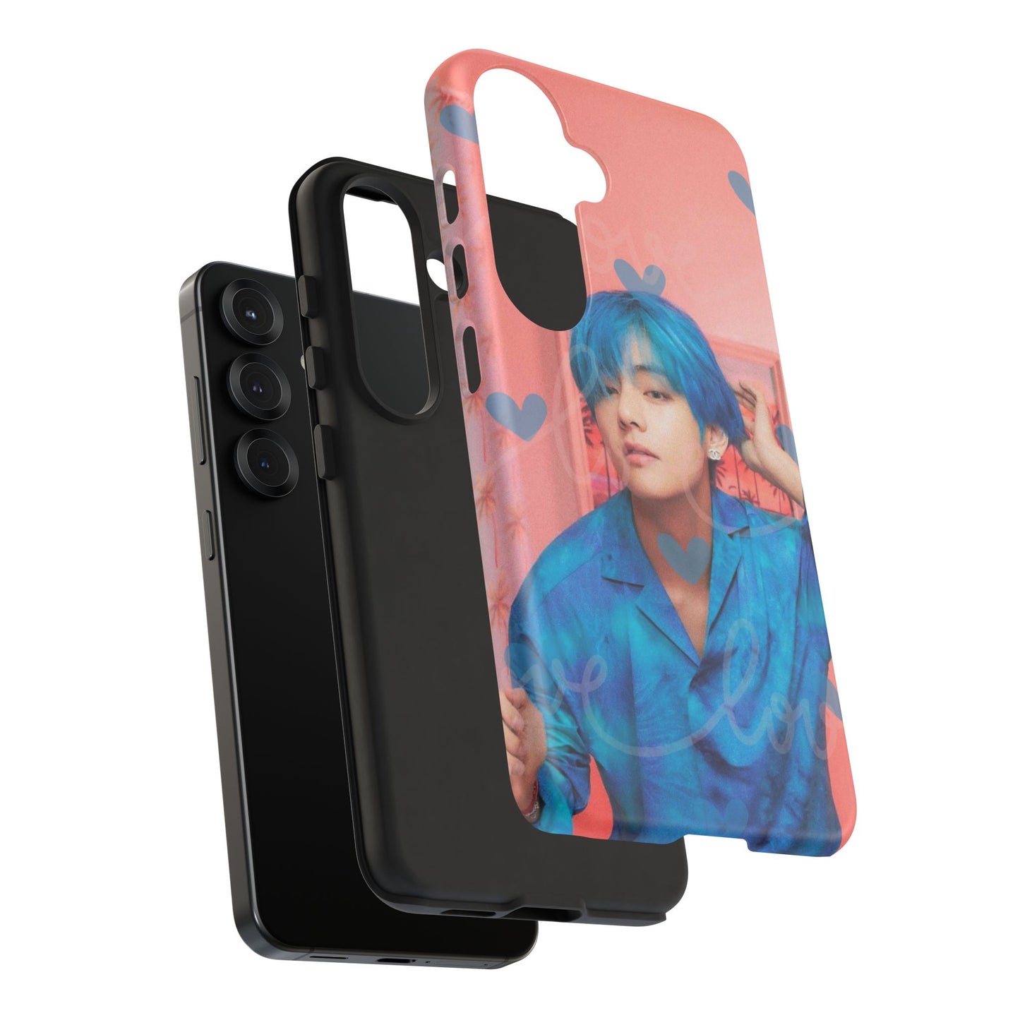 Taehyung Phone Case — Pink Heart/Love Kpop Design