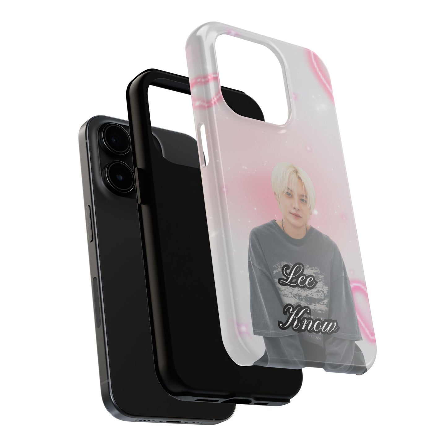 Lee Know Tough Phone Case — Pink Heart Photo Design