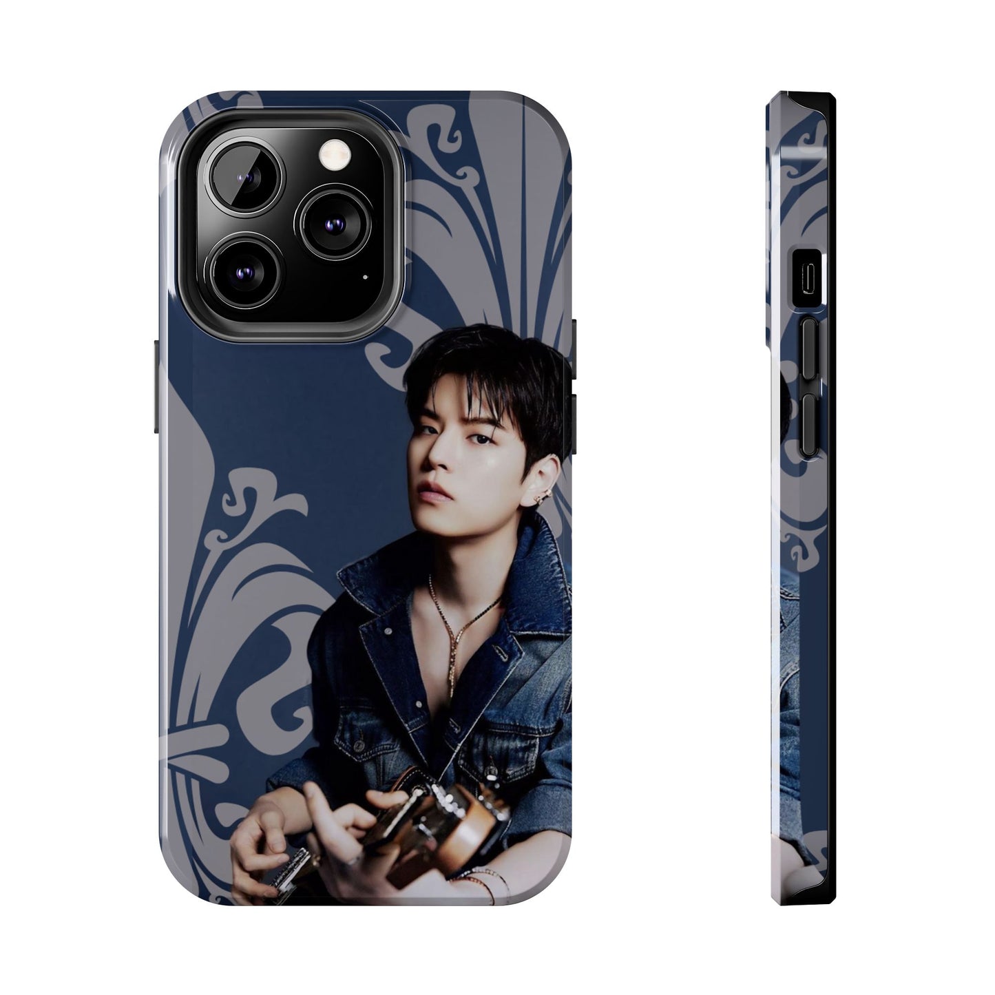 Kim Seungmin Tough Phone Case — Vintage Floral Portrait Design