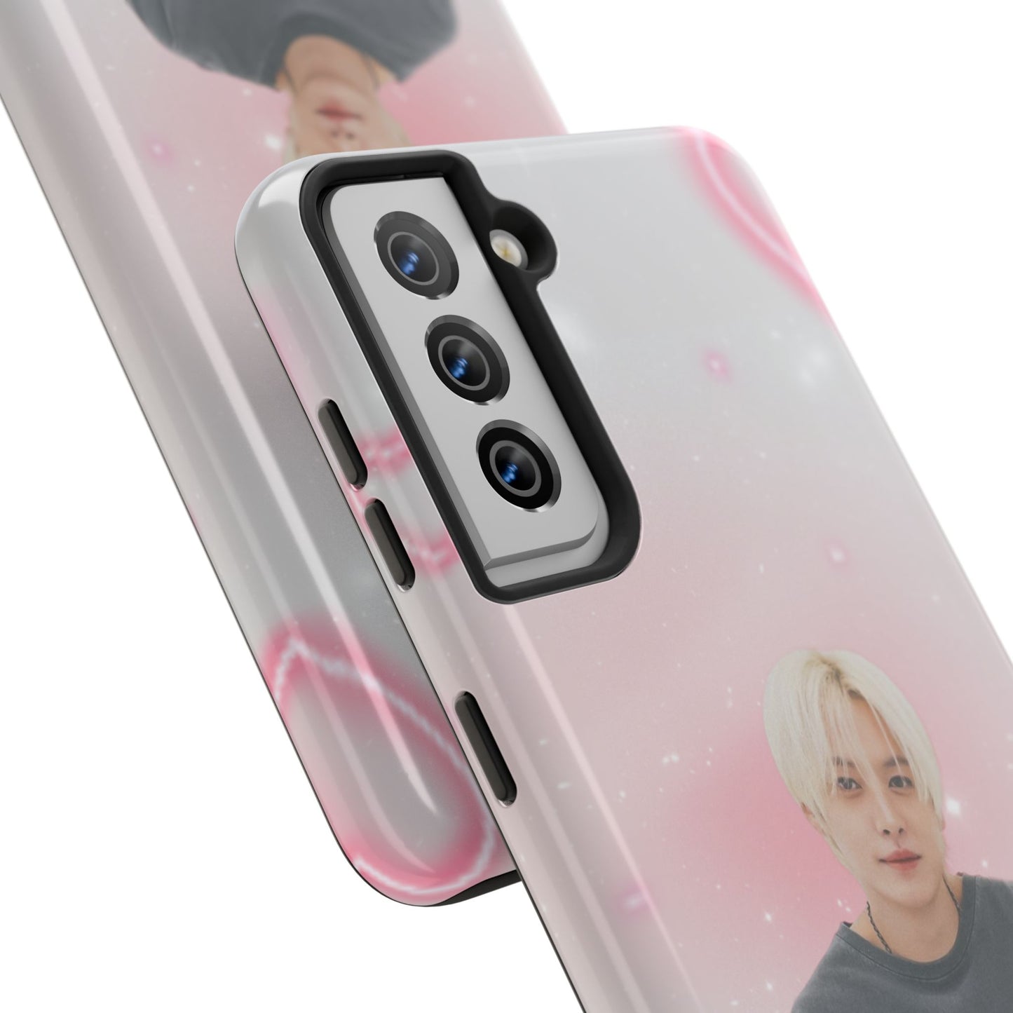 Lee Know Tough Phone Case — Pink Heart Photo Design