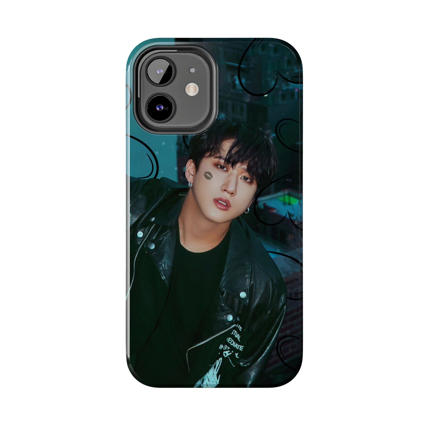Seo Changbin Tough Phone Case — Moody Teal Portrait Design