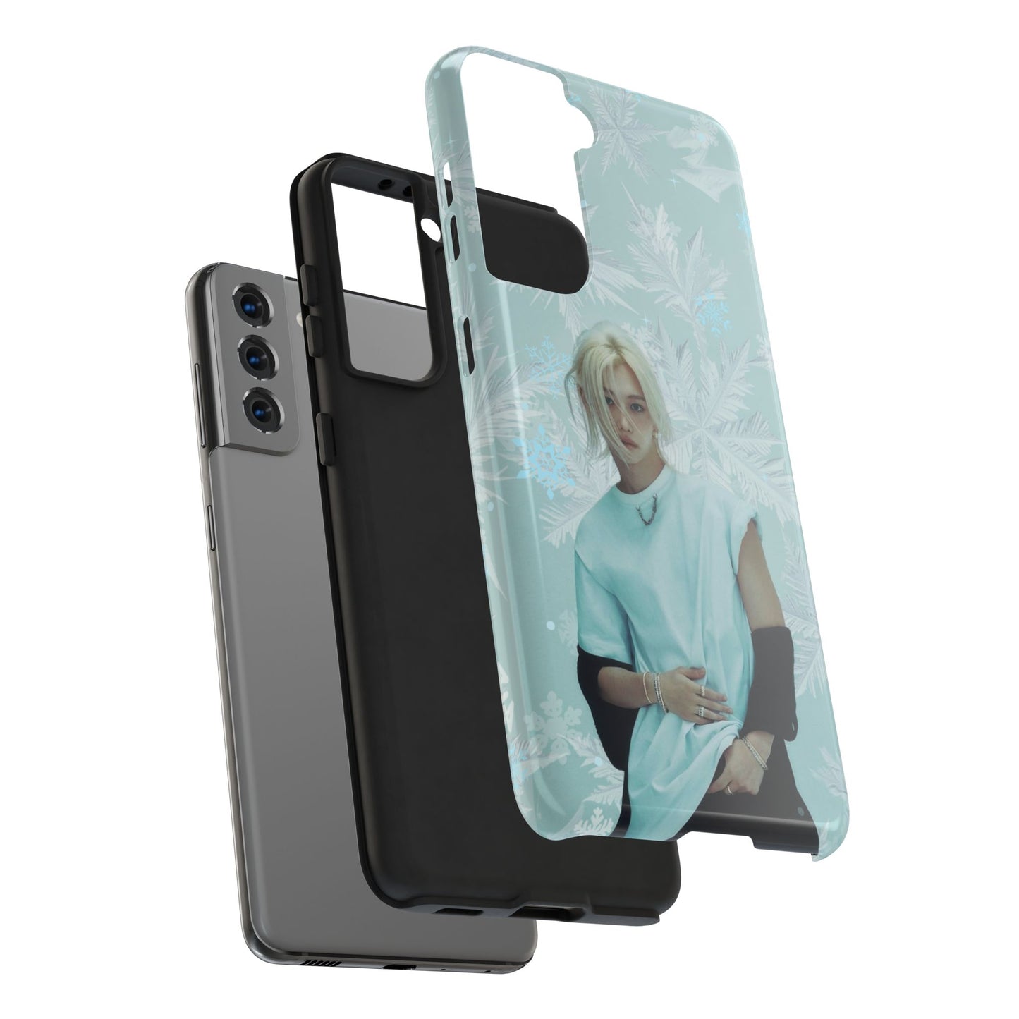 Lee Felix Tough Phone Case — Pastel K-Pop Idol Floral Armor