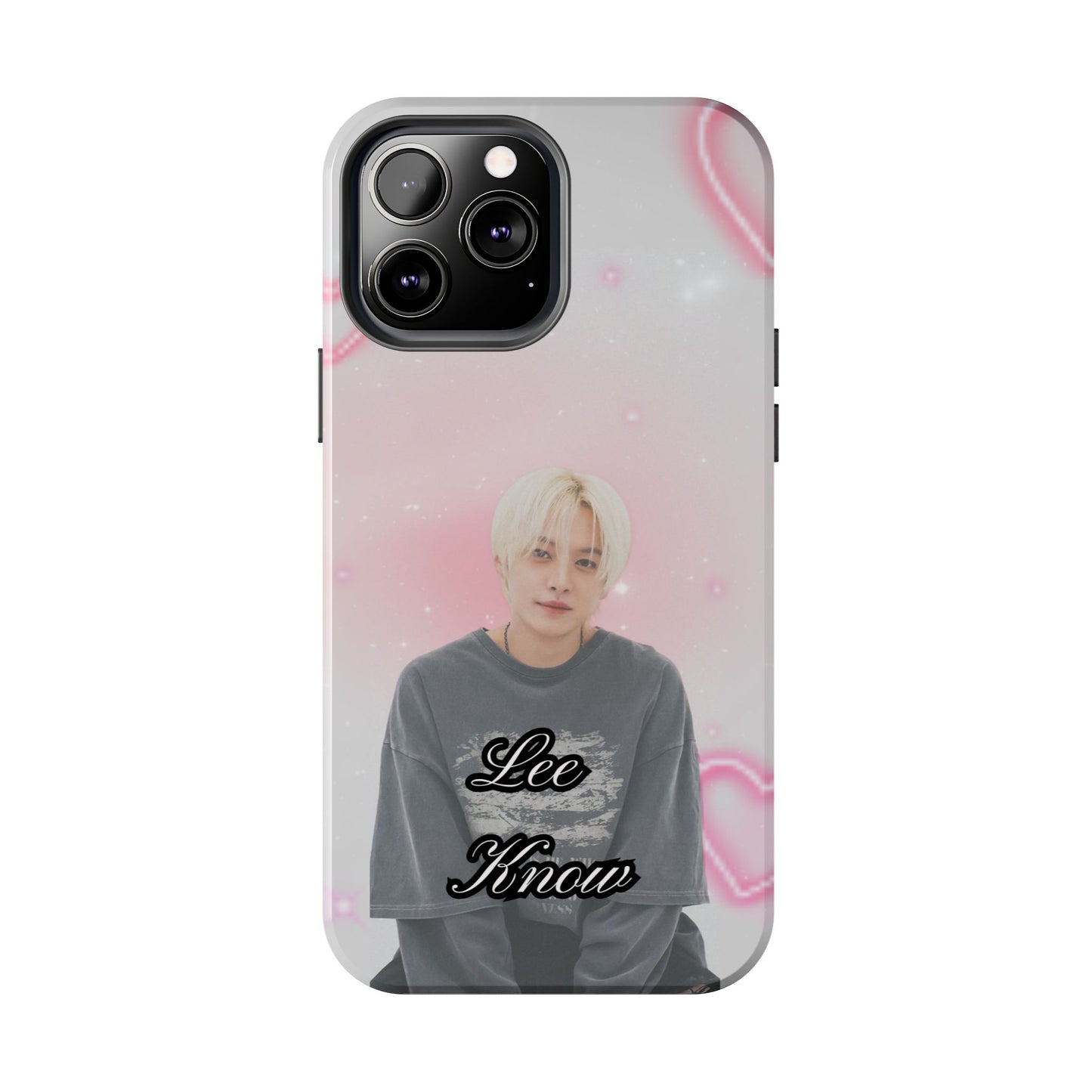 Lee Know Tough Phone Case — Pink Heart Photo Design