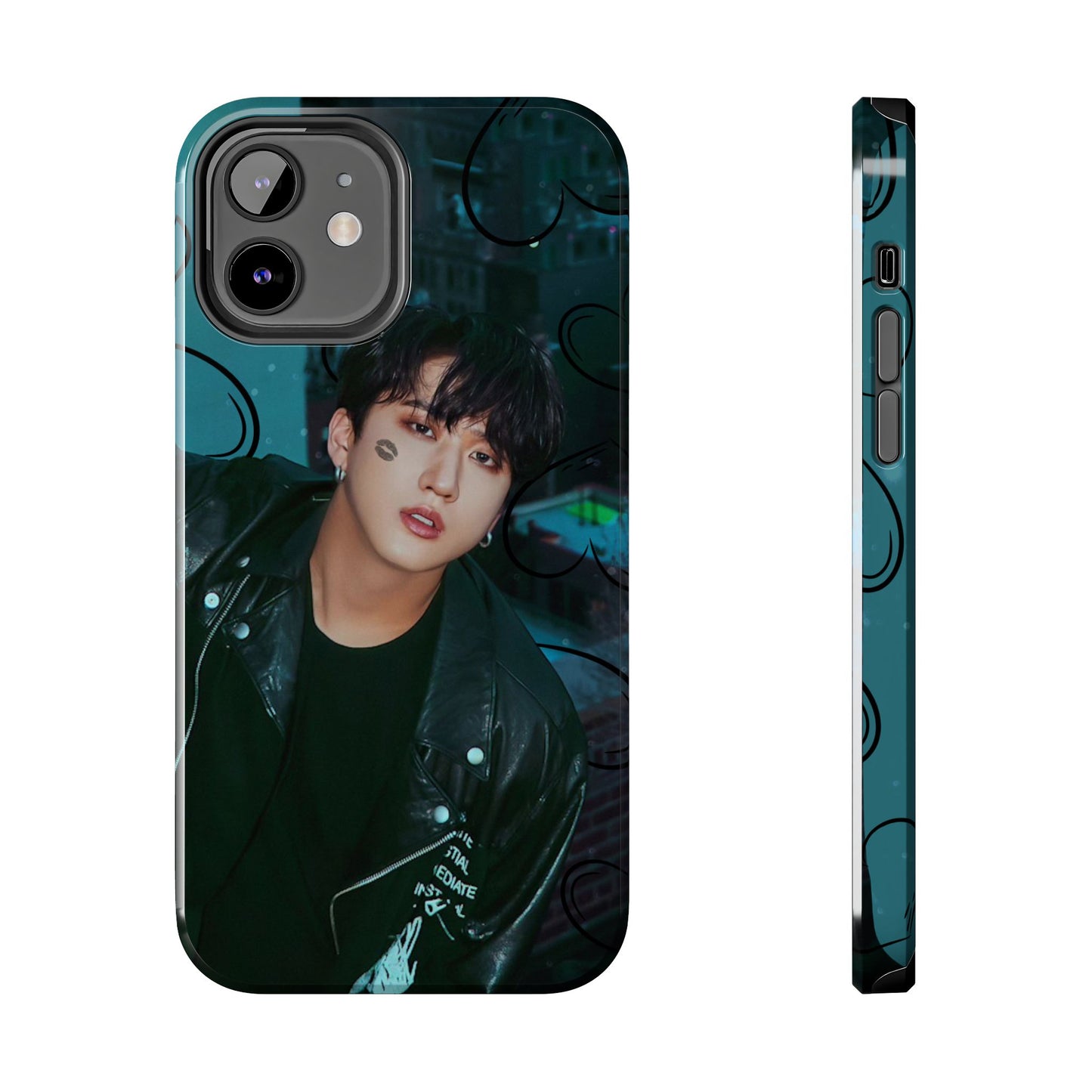 Seo Changbin Tough Phone Case — Moody Teal Portrait Design