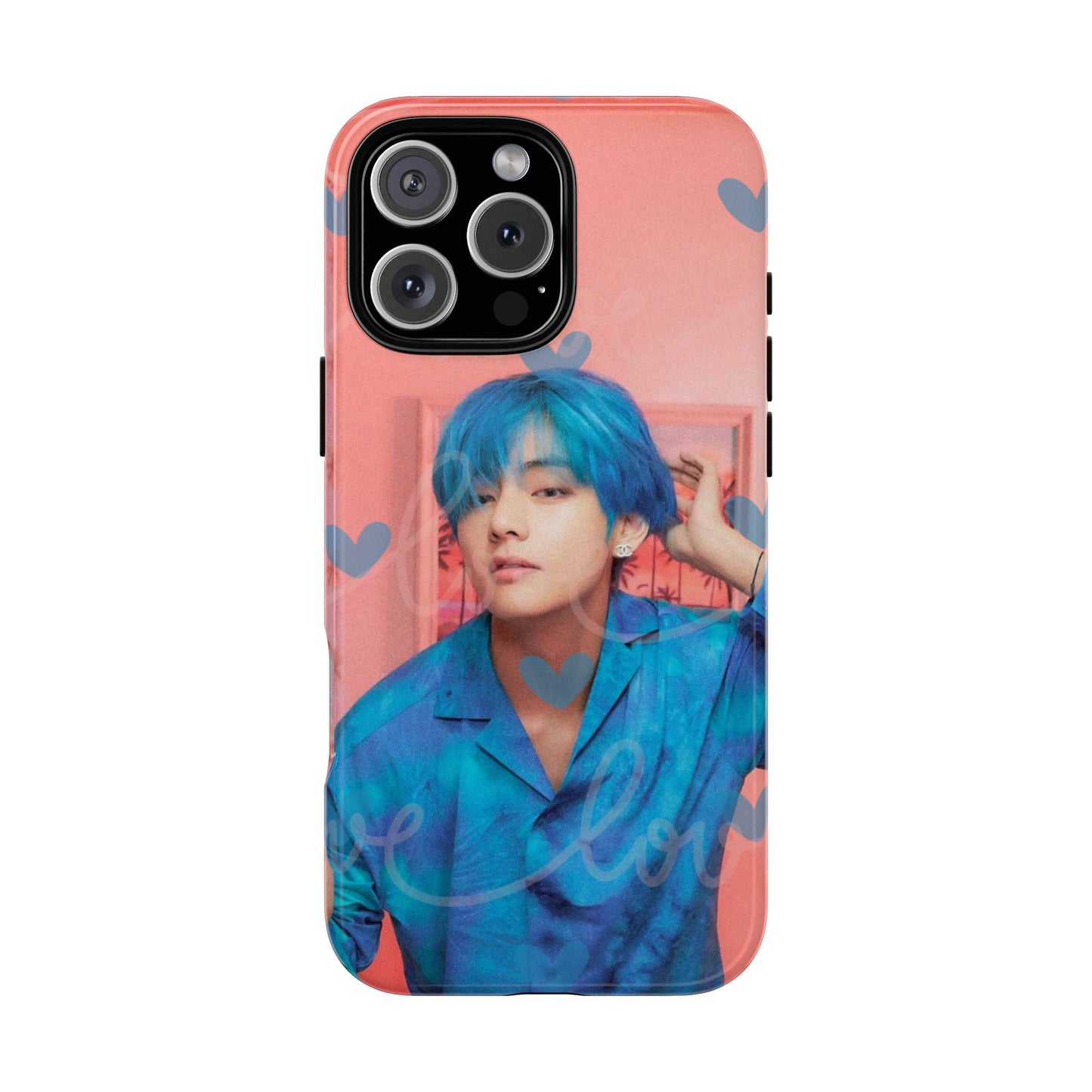 Taehyung Phone Case — Pink Heart/Love Kpop Design
