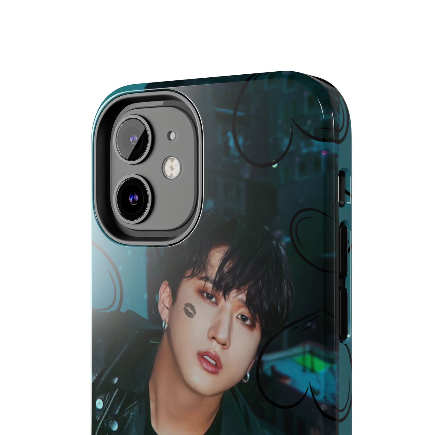 Seo Changbin Tough Phone Case — Moody Teal Portrait Design
