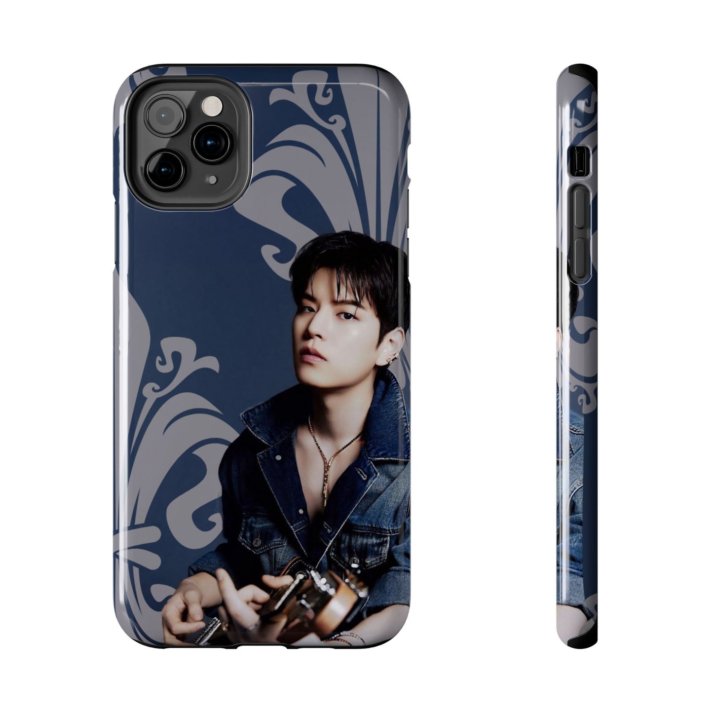 Kim Seungmin Tough Phone Case — Vintage Floral Portrait Design
