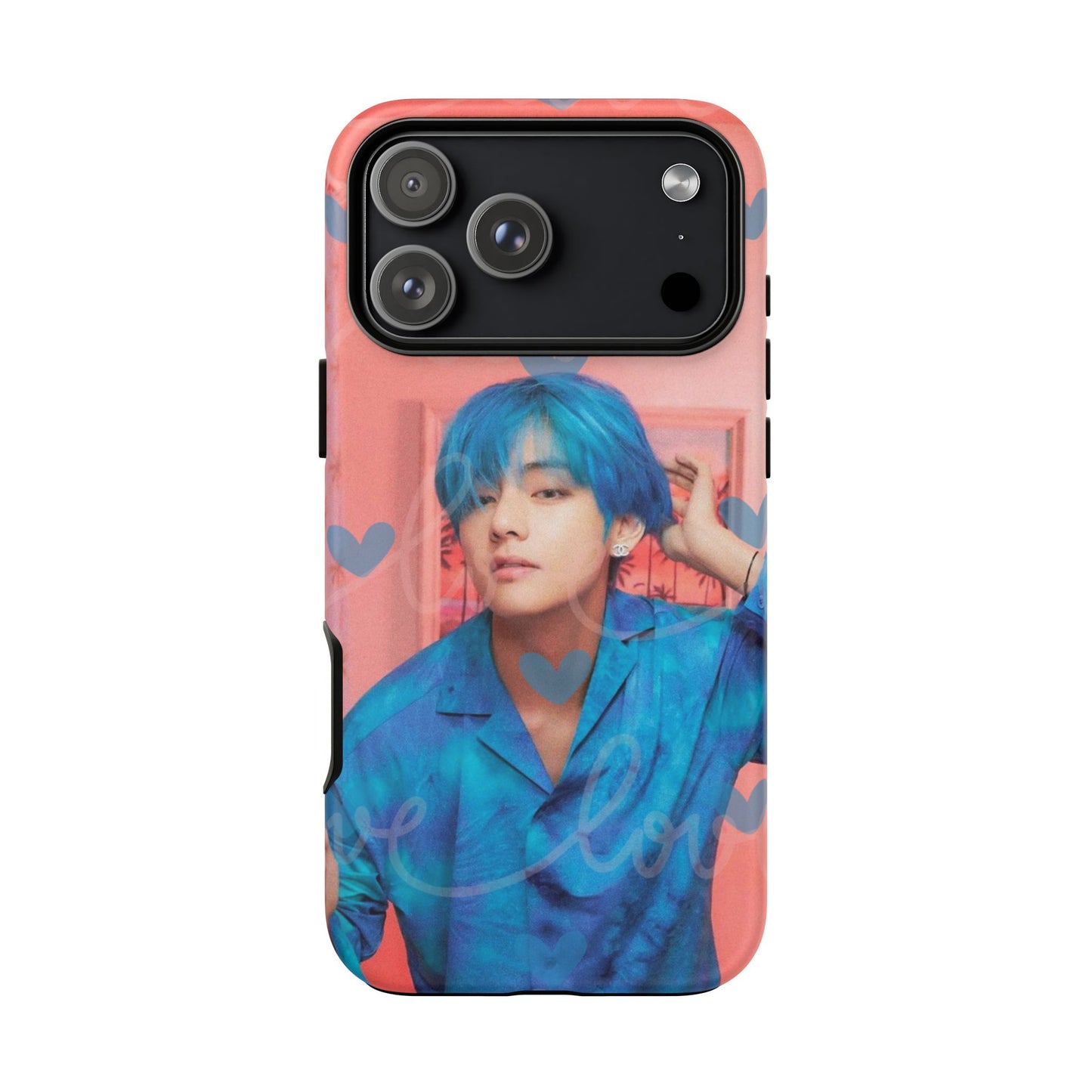 Taehyung Phone Case — Pink Heart/Love Kpop Design