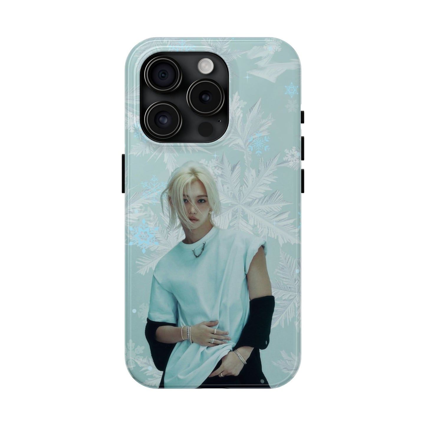 Lee Felix Tough Phone Case — Pastel K-Pop Idol Floral Armor
