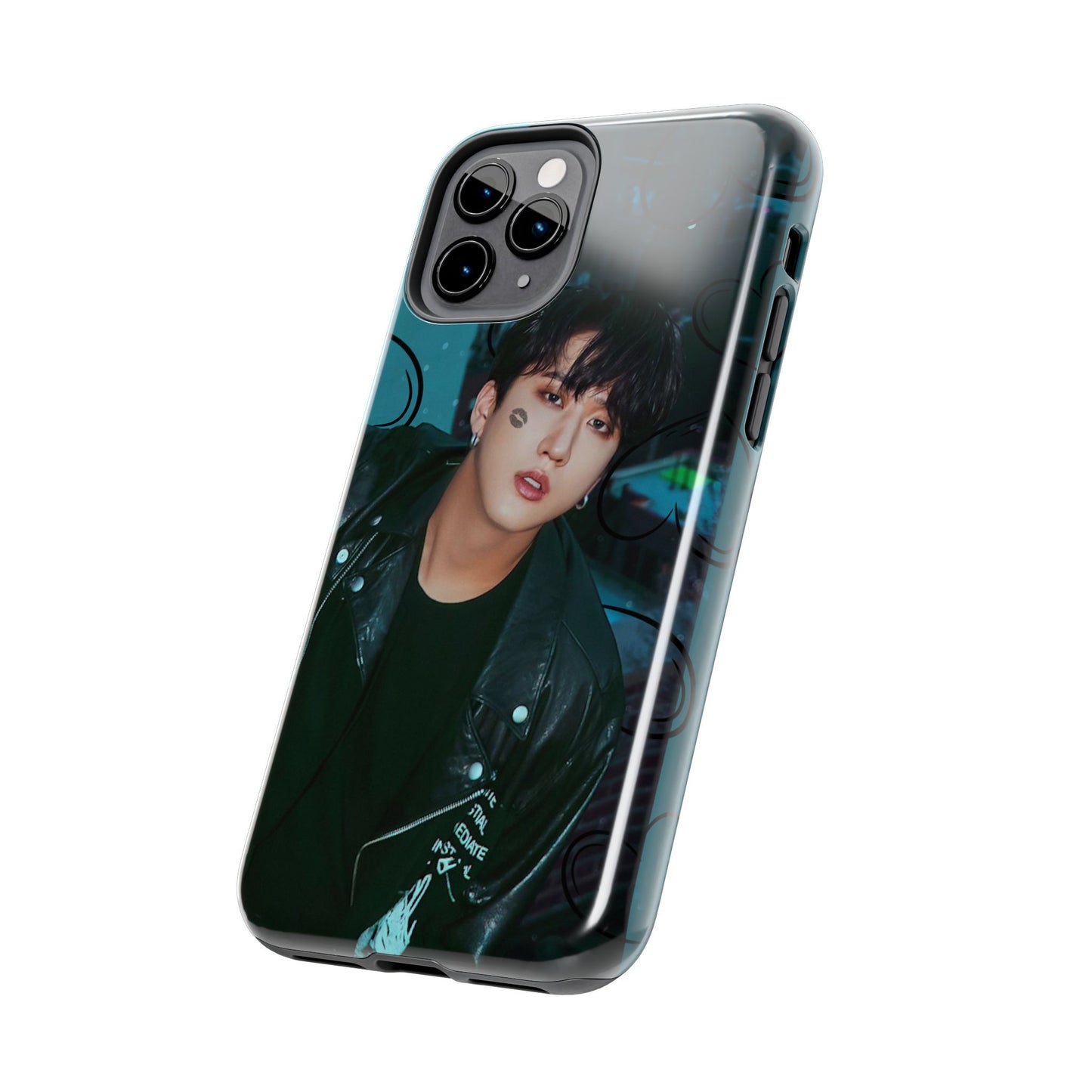 Seo Changbin Tough Phone Case — Moody Teal Portrait Design