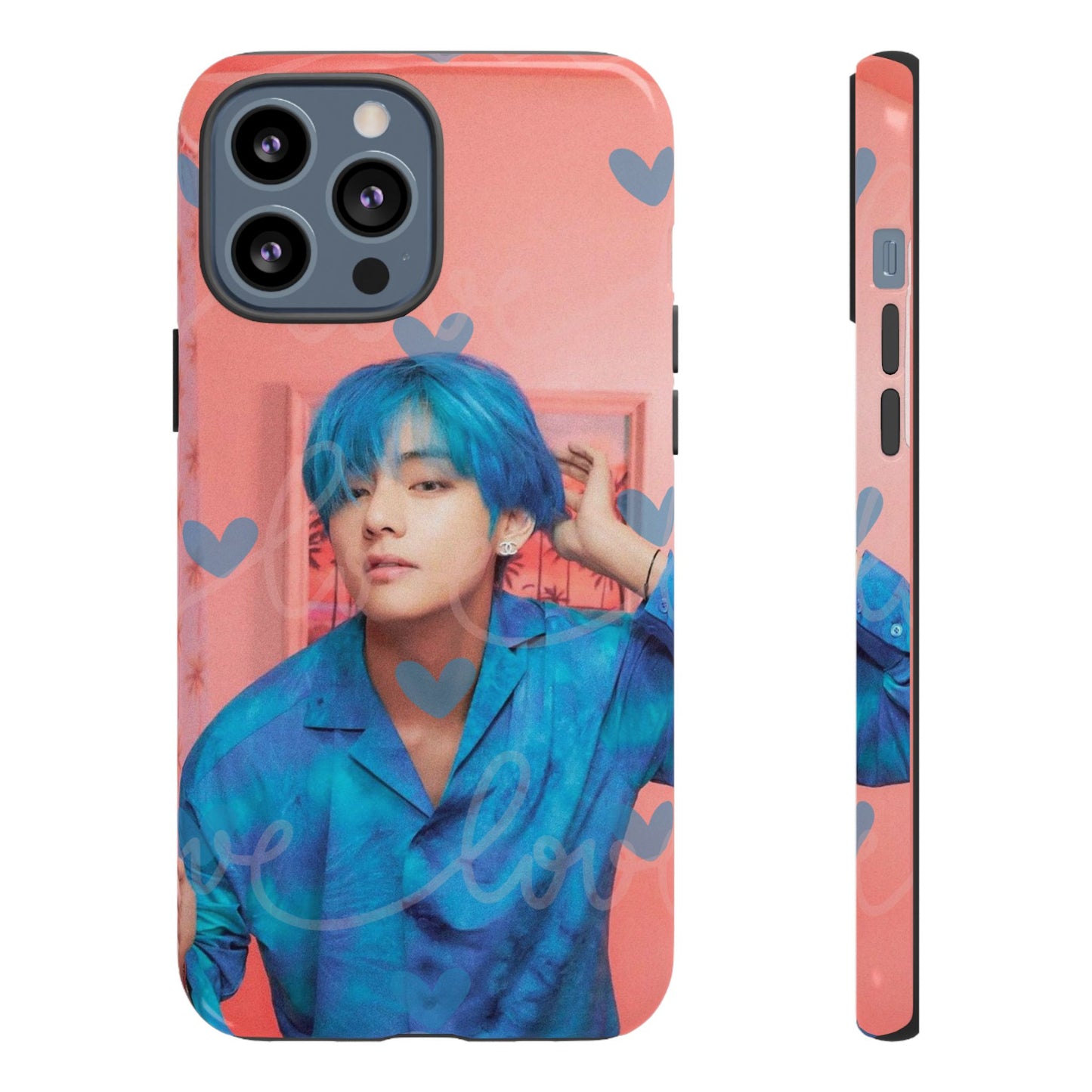 Taehyung Phone Case — Pink Heart/Love Kpop Design