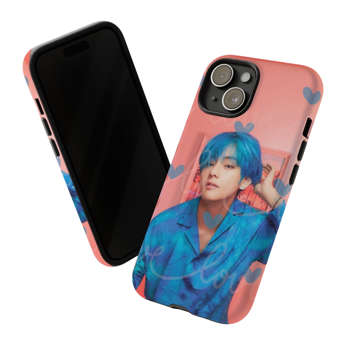 Taehyung Phone Case — Pink Heart/Love Kpop Design