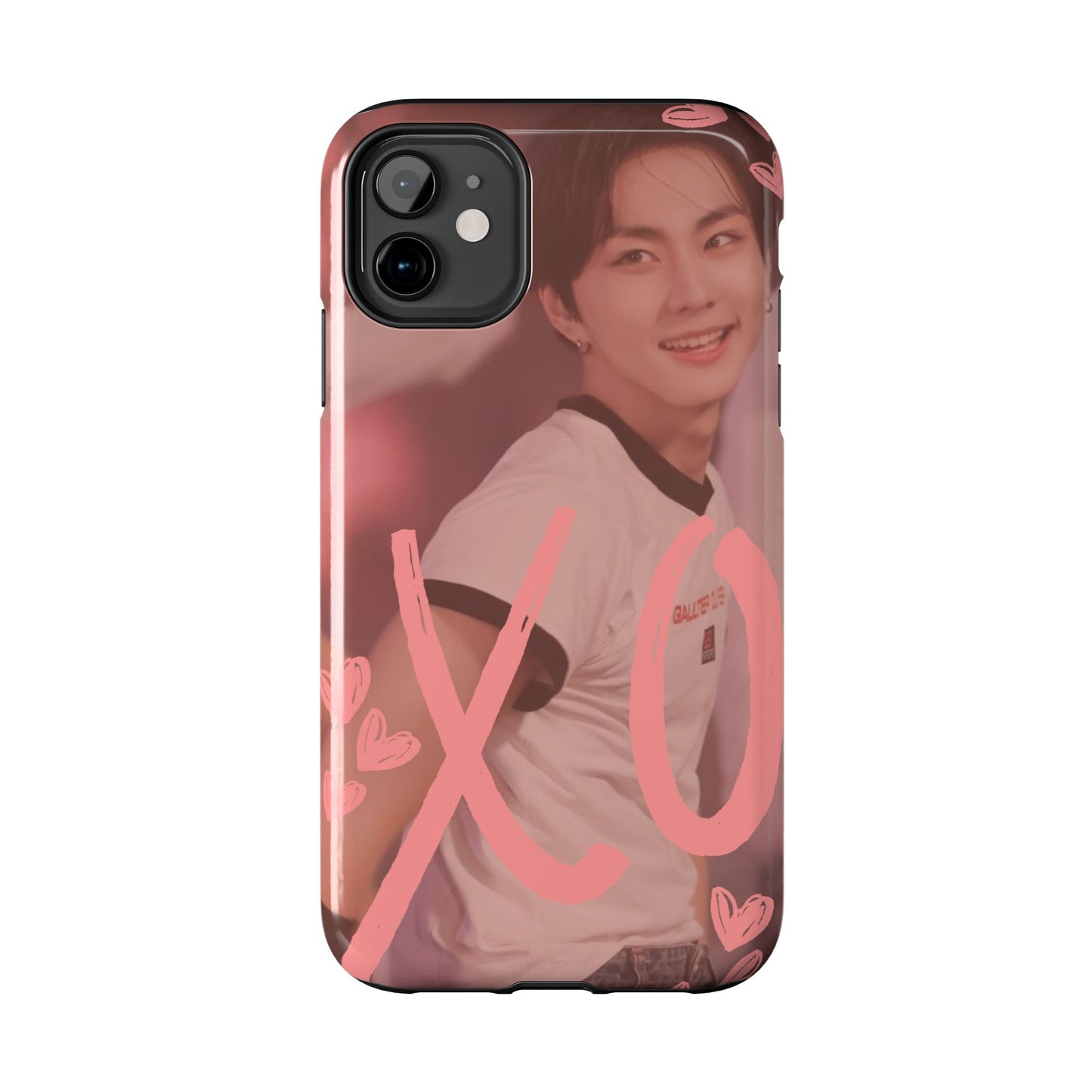 Romantic Jungwon Phone Case featuring 'XO' Design, Cute Gift for Teens, Valentine's Day, Durable Protection, Fashion Accessory, Love Themed