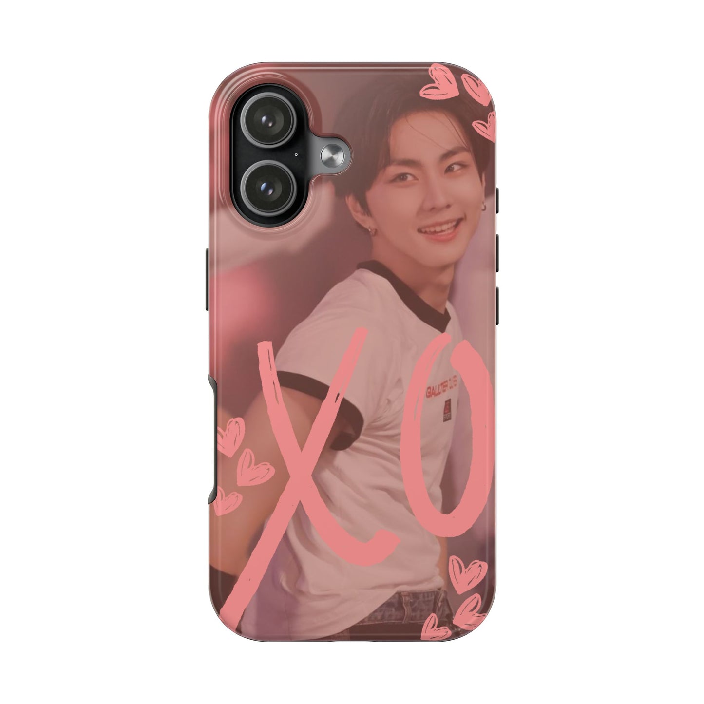 Romantic Jungwon Phone Case featuring 'XO' Design, Cute Gift for Teens, Valentine's Day, Durable Protection, Fashion Accessory, Love Themed