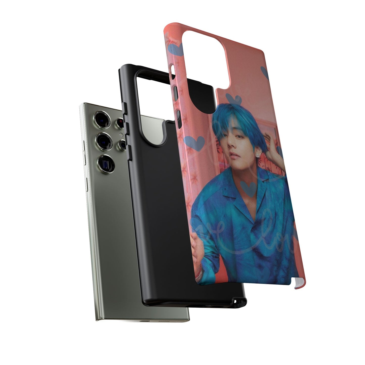 Taehyung Phone Case — Pink Heart/Love Kpop Design