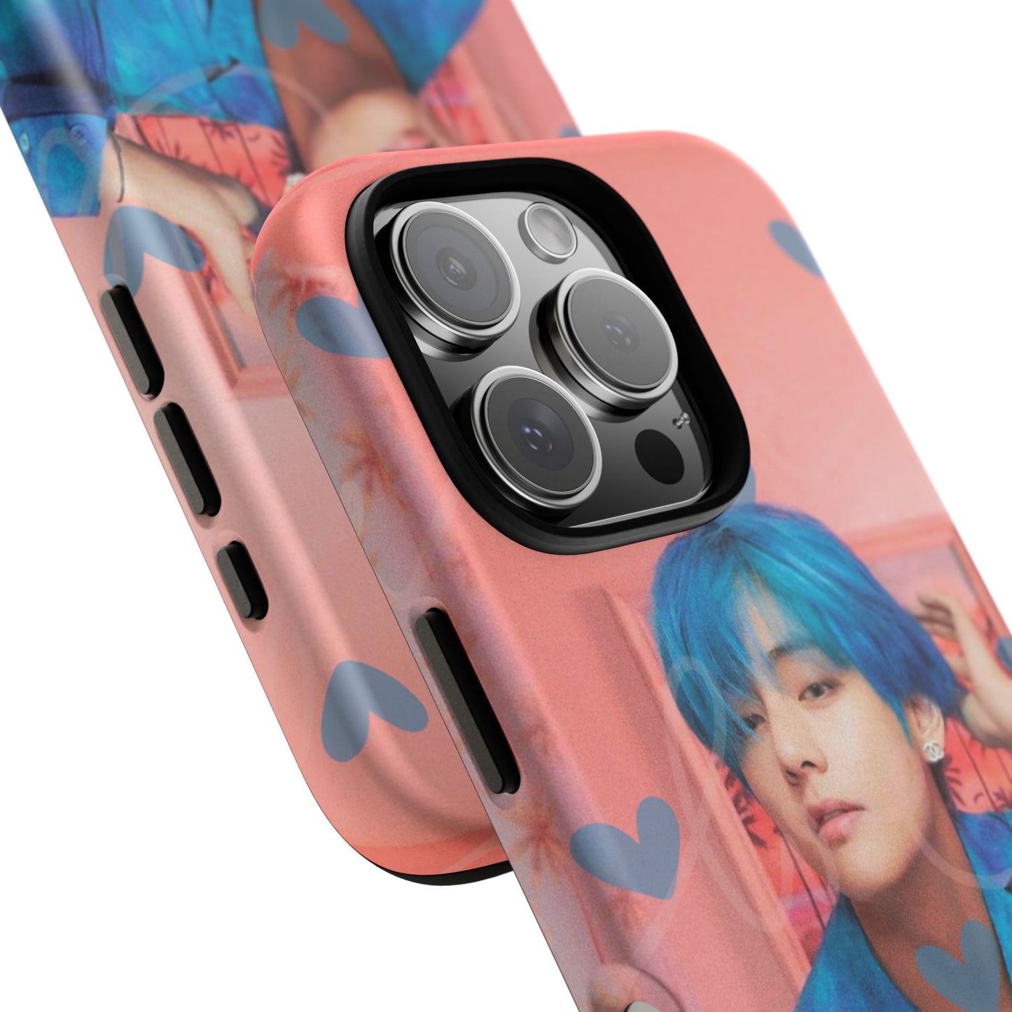 Taehyung Phone Case — Pink Heart/Love Kpop Design