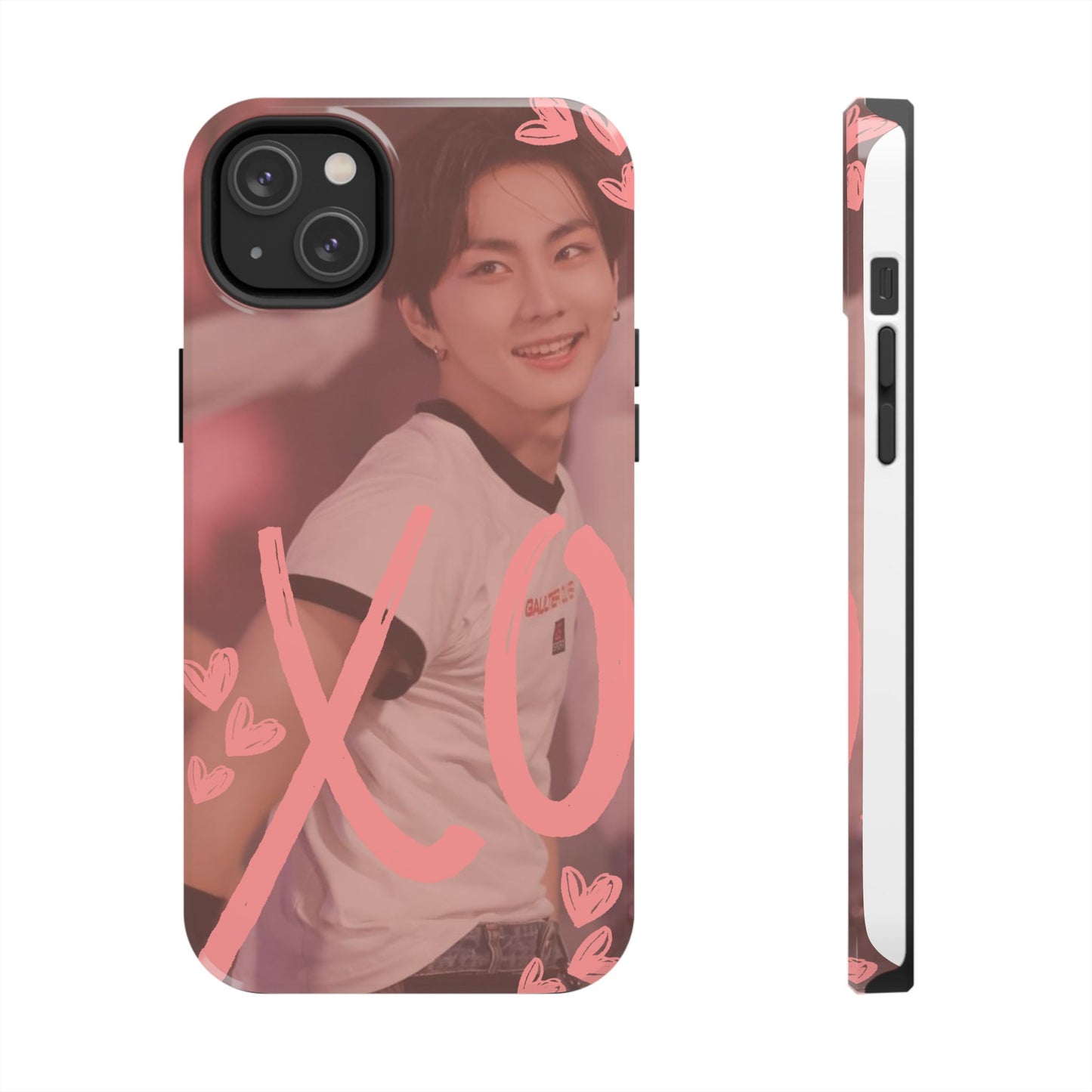 Romantic Jungwon Phone Case featuring 'XO' Design, Cute Gift for Teens, Valentine's Day, Durable Protection, Fashion Accessory, Love Themed