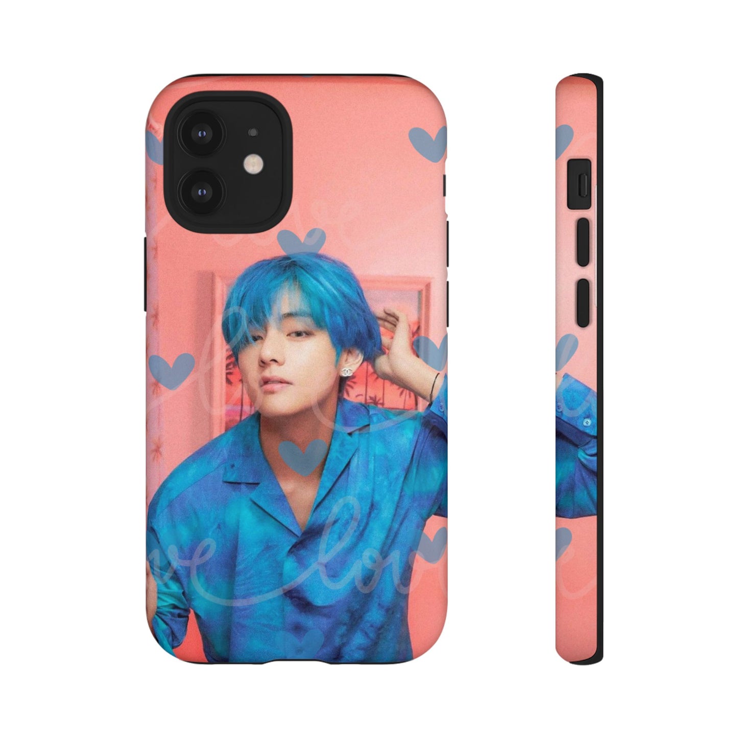 Taehyung Phone Case — Pink Heart/Love Kpop Design