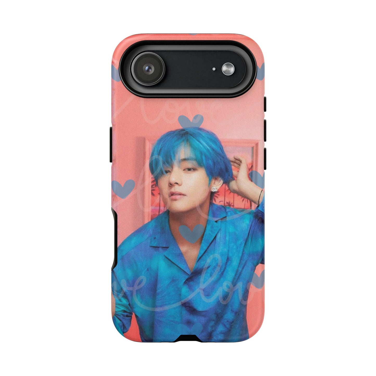 Taehyung Phone Case — Pink Heart/Love Kpop Design