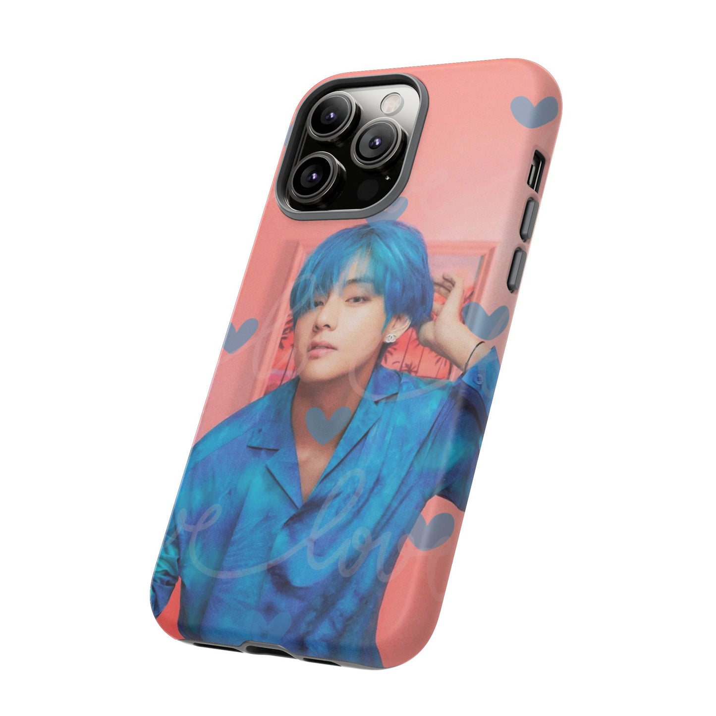 Taehyung Phone Case — Pink Heart/Love Kpop Design