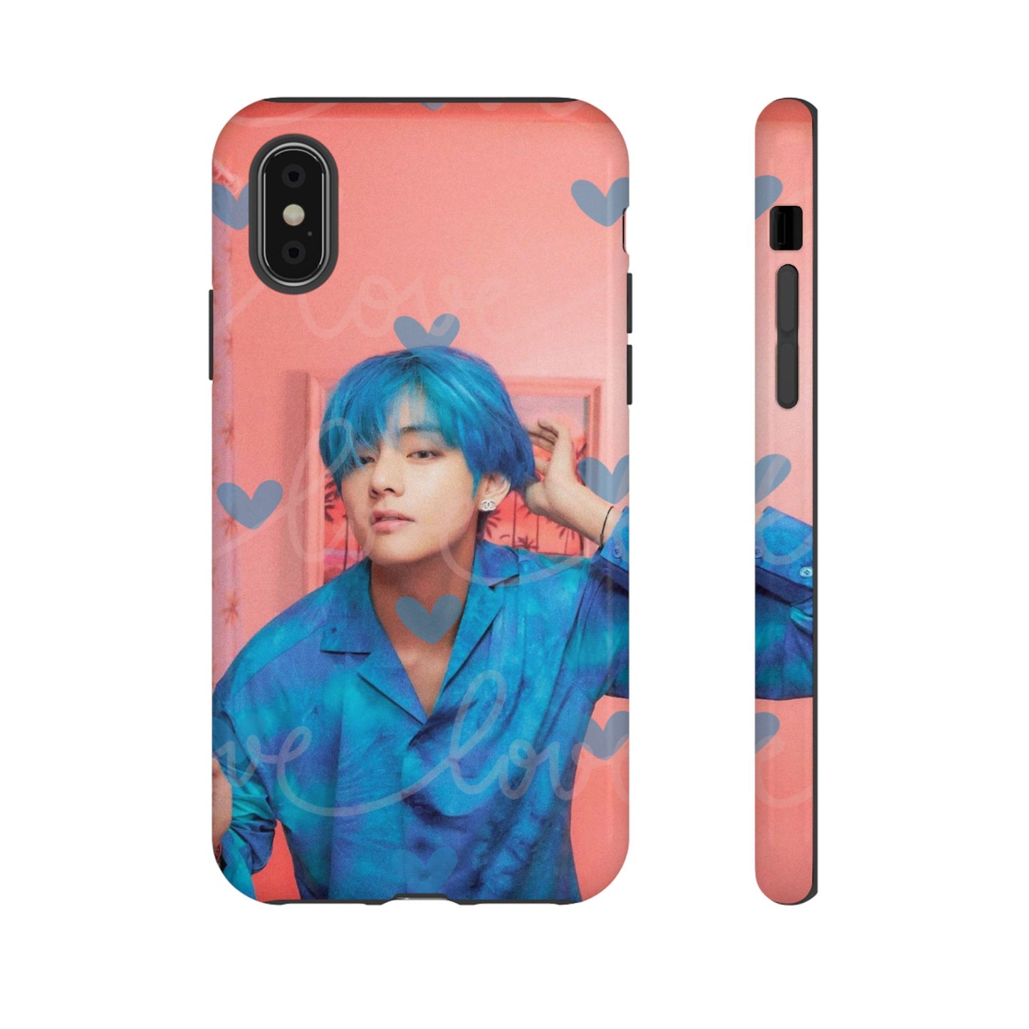 Taehyung Phone Case — Pink Heart/Love Kpop Design