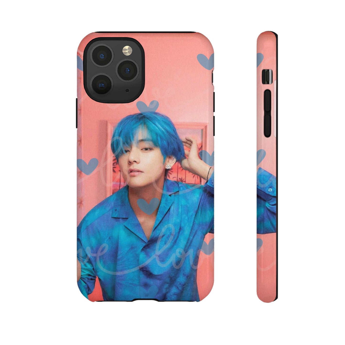 Taehyung Phone Case — Pink Heart/Love Kpop Design