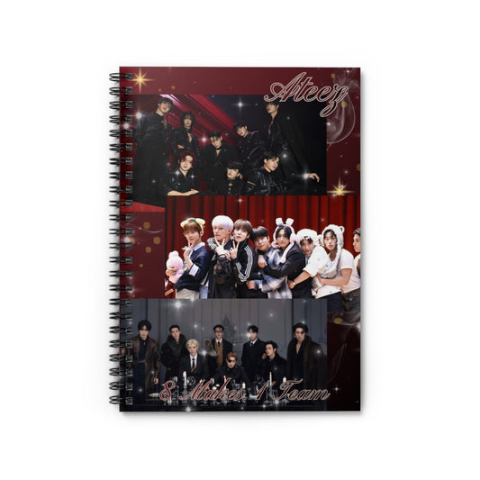 Ateez Spiral Notebook – Ruled Journal for Atiny