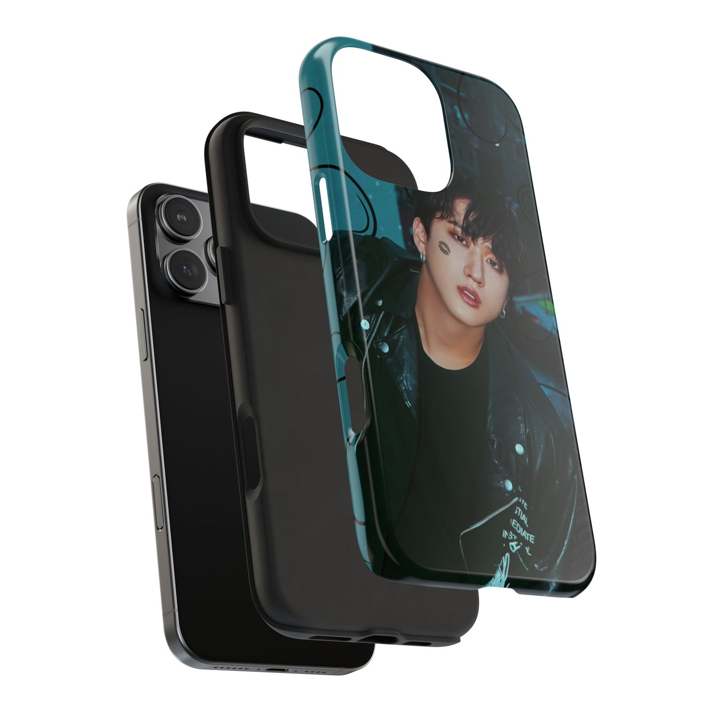 Seo Changbin Tough Phone Case — Moody Teal Portrait Design