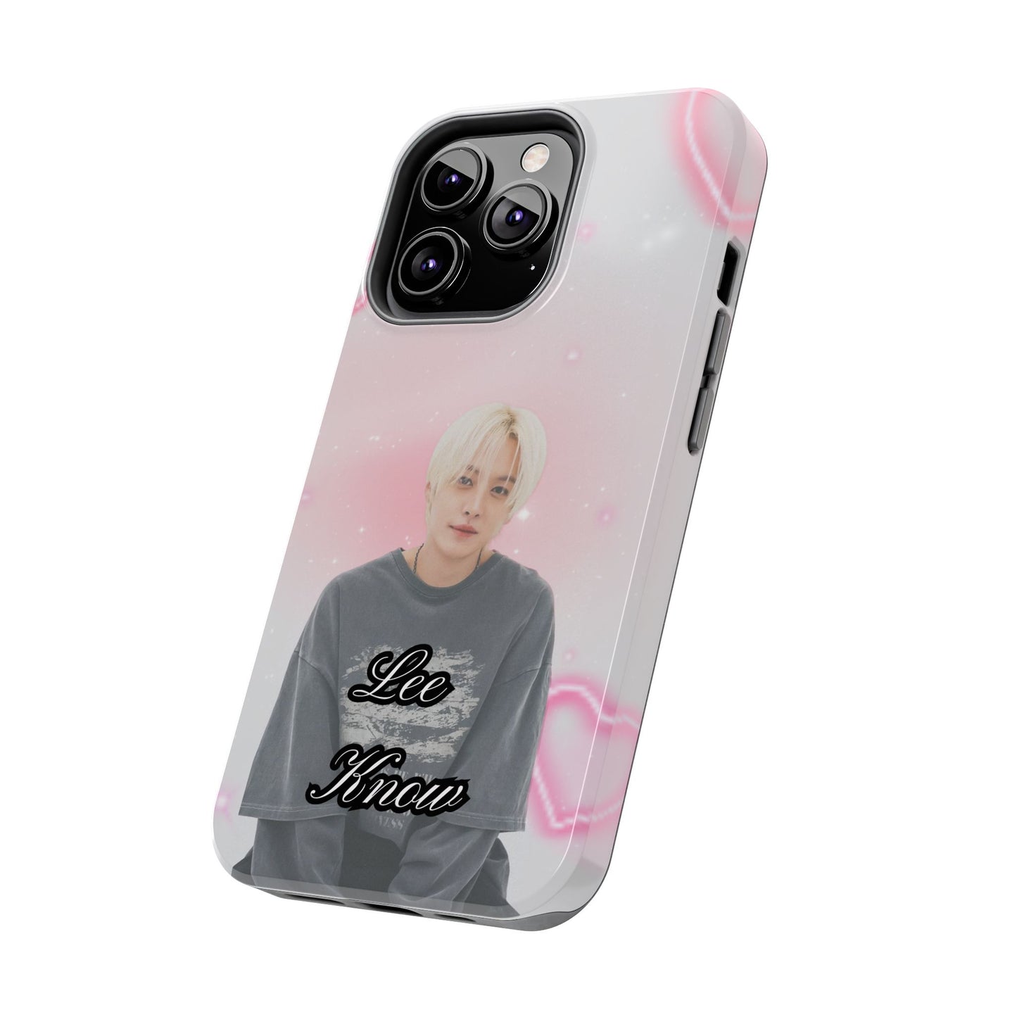 Lee Know Tough Phone Case — Pink Heart Photo Design