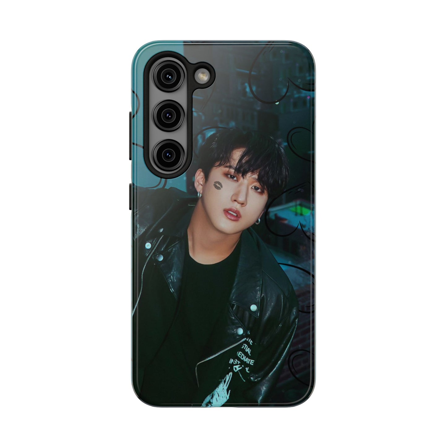 Seo Changbin Tough Phone Case — Moody Teal Portrait Design