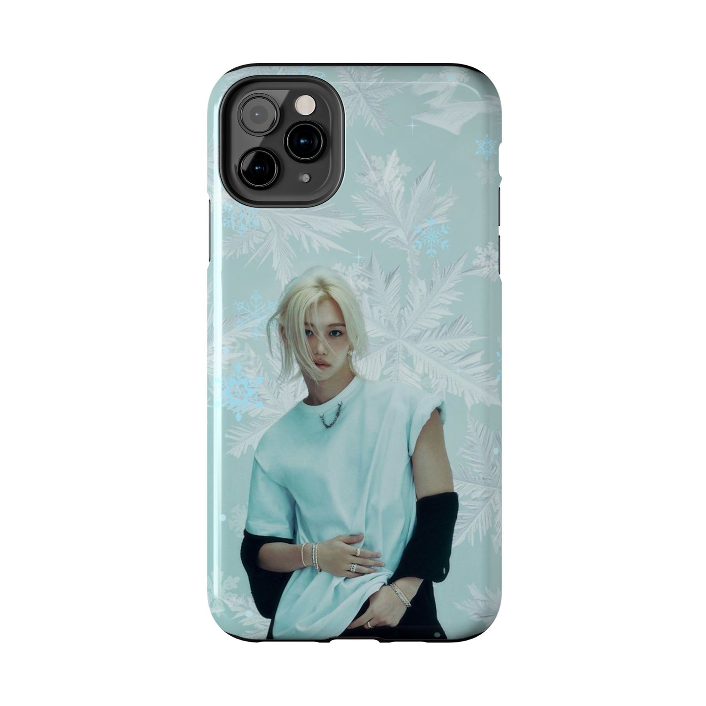 Lee Felix Tough Phone Case — Pastel K-Pop Idol Floral Armor