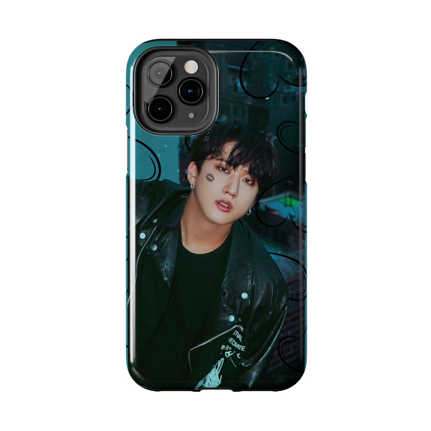 Seo Changbin Tough Phone Case — Moody Teal Portrait Design