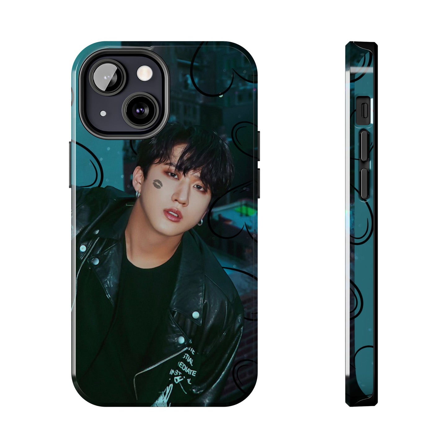 Seo Changbin Tough Phone Case — Moody Teal Portrait Design