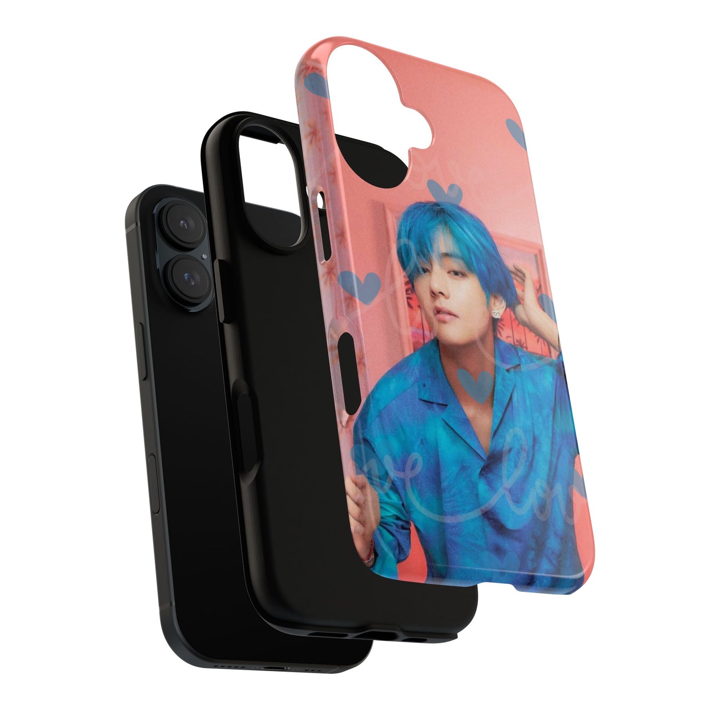Taehyung Phone Case — Pink Heart/Love Kpop Design