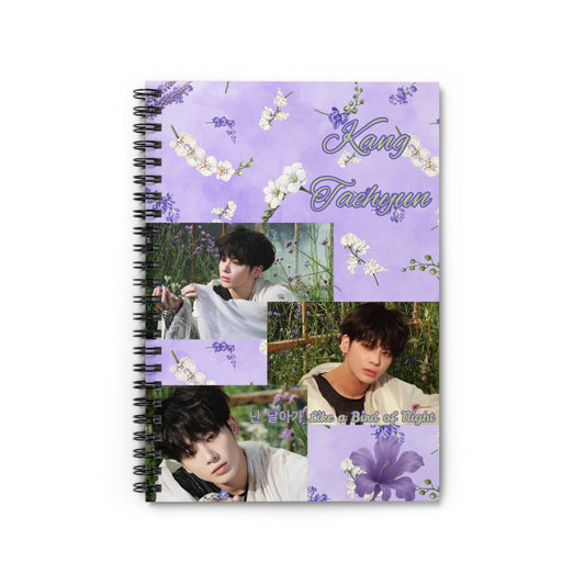 Kang Taehyun Spiral Notebook - Ruled Lines with Floral Design