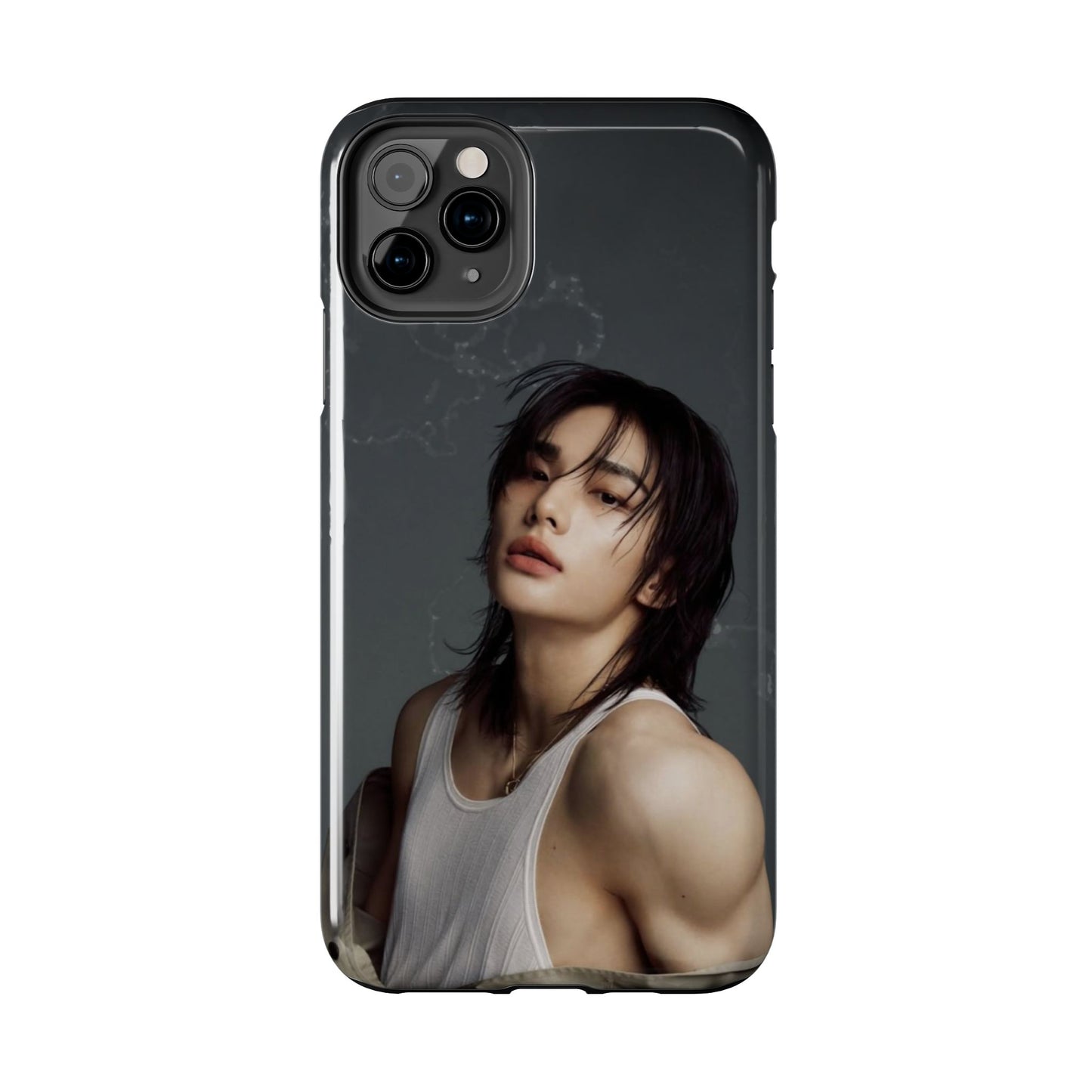 Hyunjin Tough Phone Case — Moody Portrait Slim Protective Case