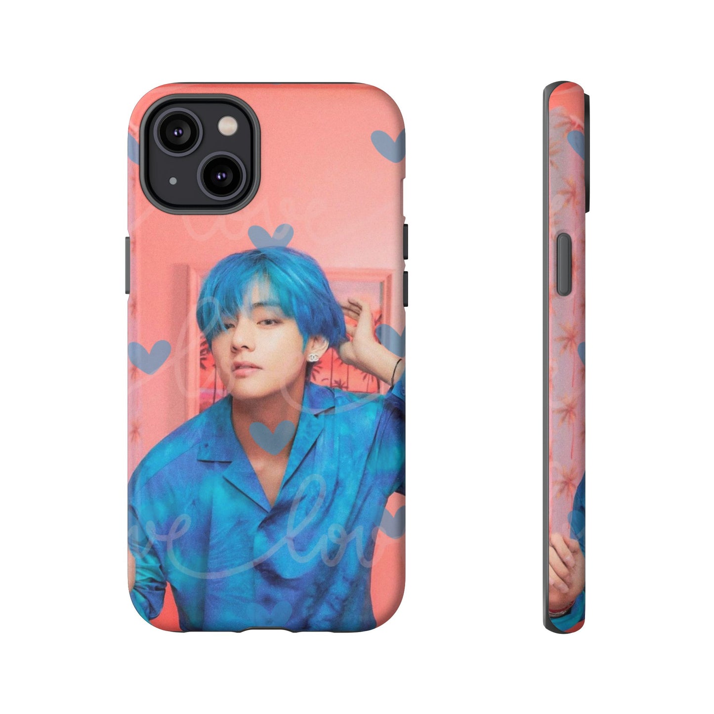 Taehyung Phone Case — Pink Heart/Love Kpop Design