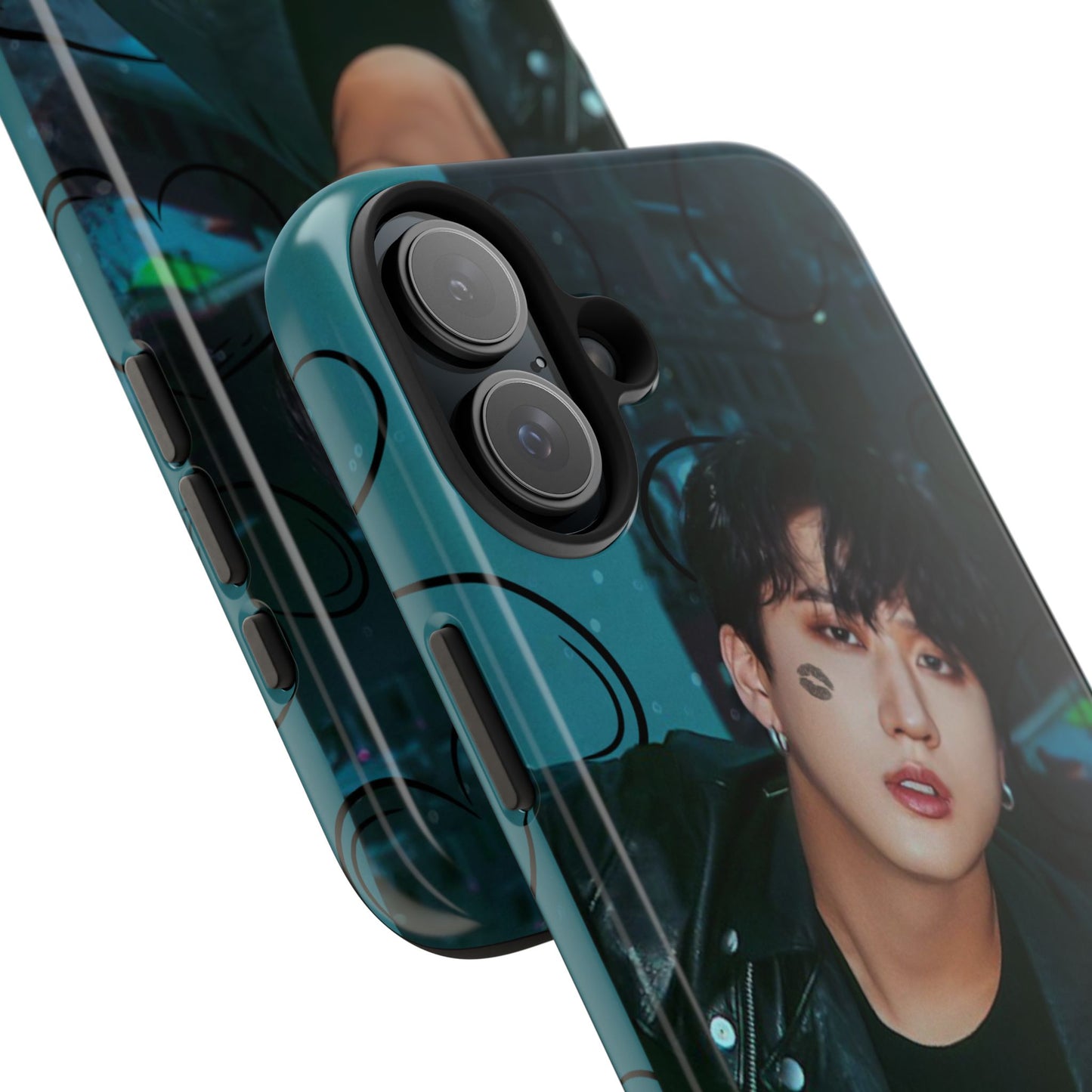 Seo Changbin Tough Phone Case — Moody Teal Portrait Design