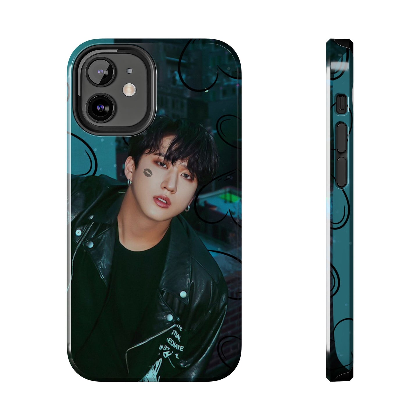 Seo Changbin Tough Phone Case — Moody Teal Portrait Design