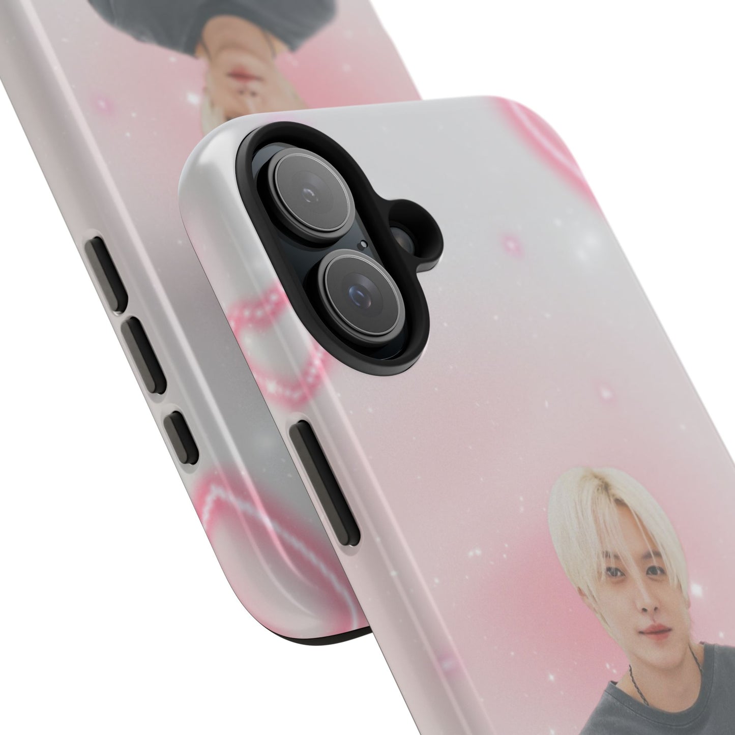 Lee Know Tough Phone Case — Pink Heart Photo Design