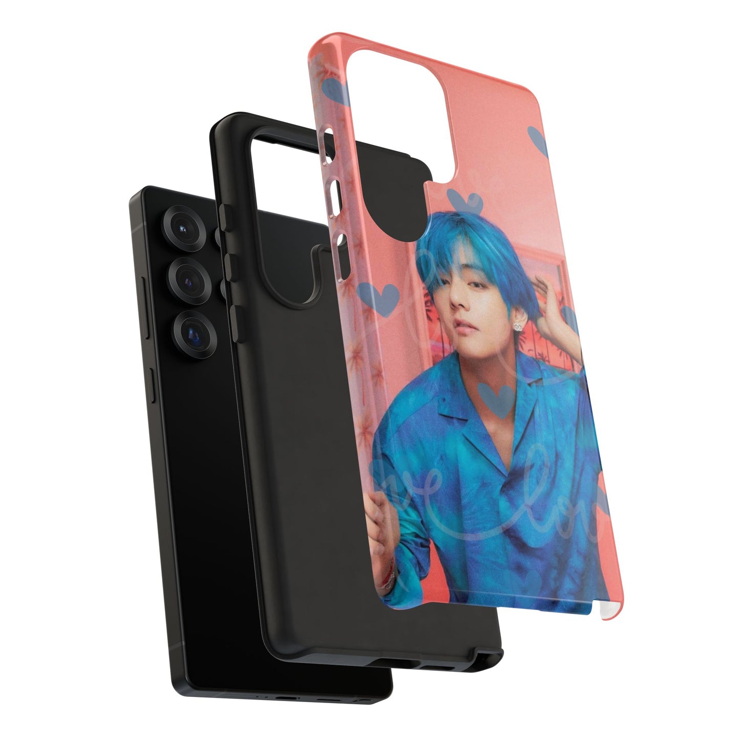 Taehyung Phone Case — Pink Heart/Love Kpop Design