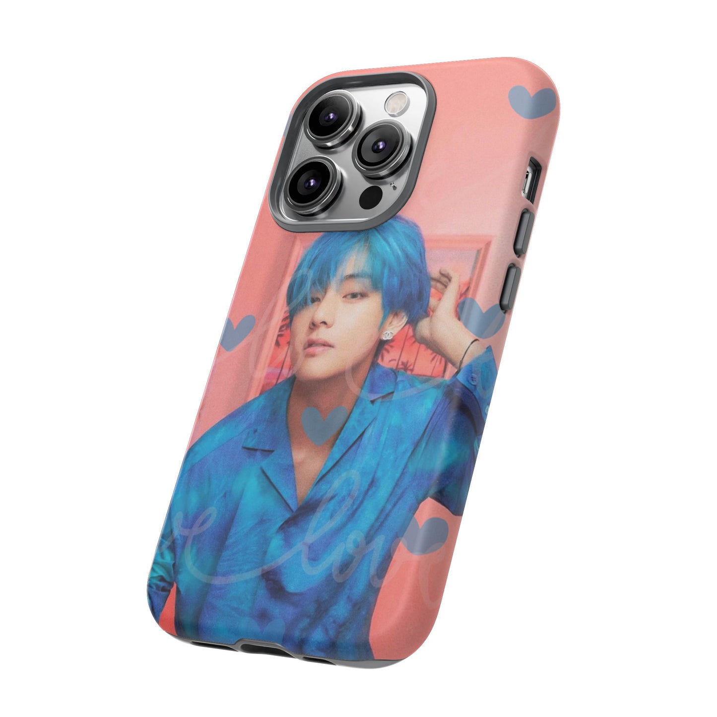 Taehyung Phone Case — Pink Heart/Love Kpop Design