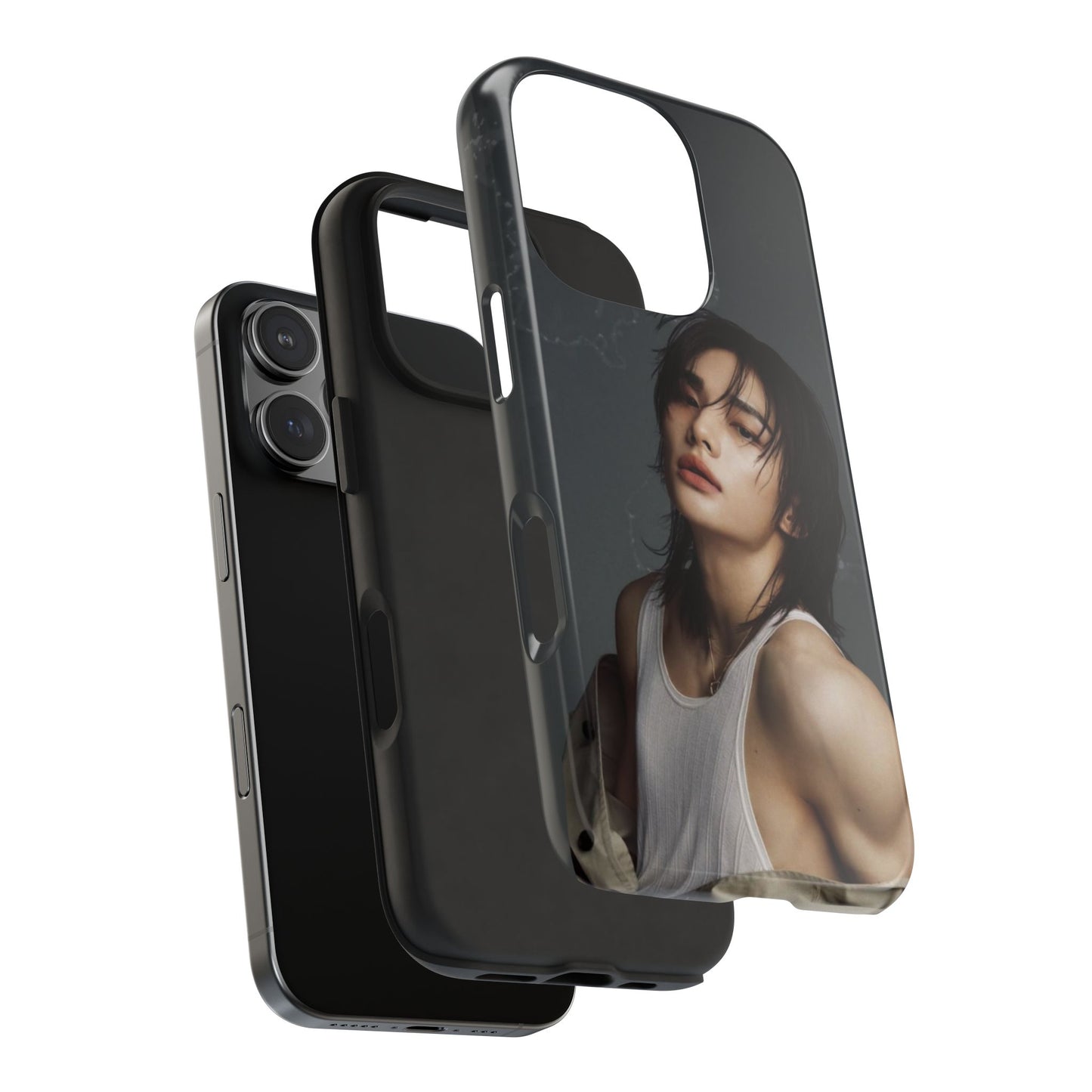 Hyunjin Tough Phone Case — Moody Portrait Slim Protective Case