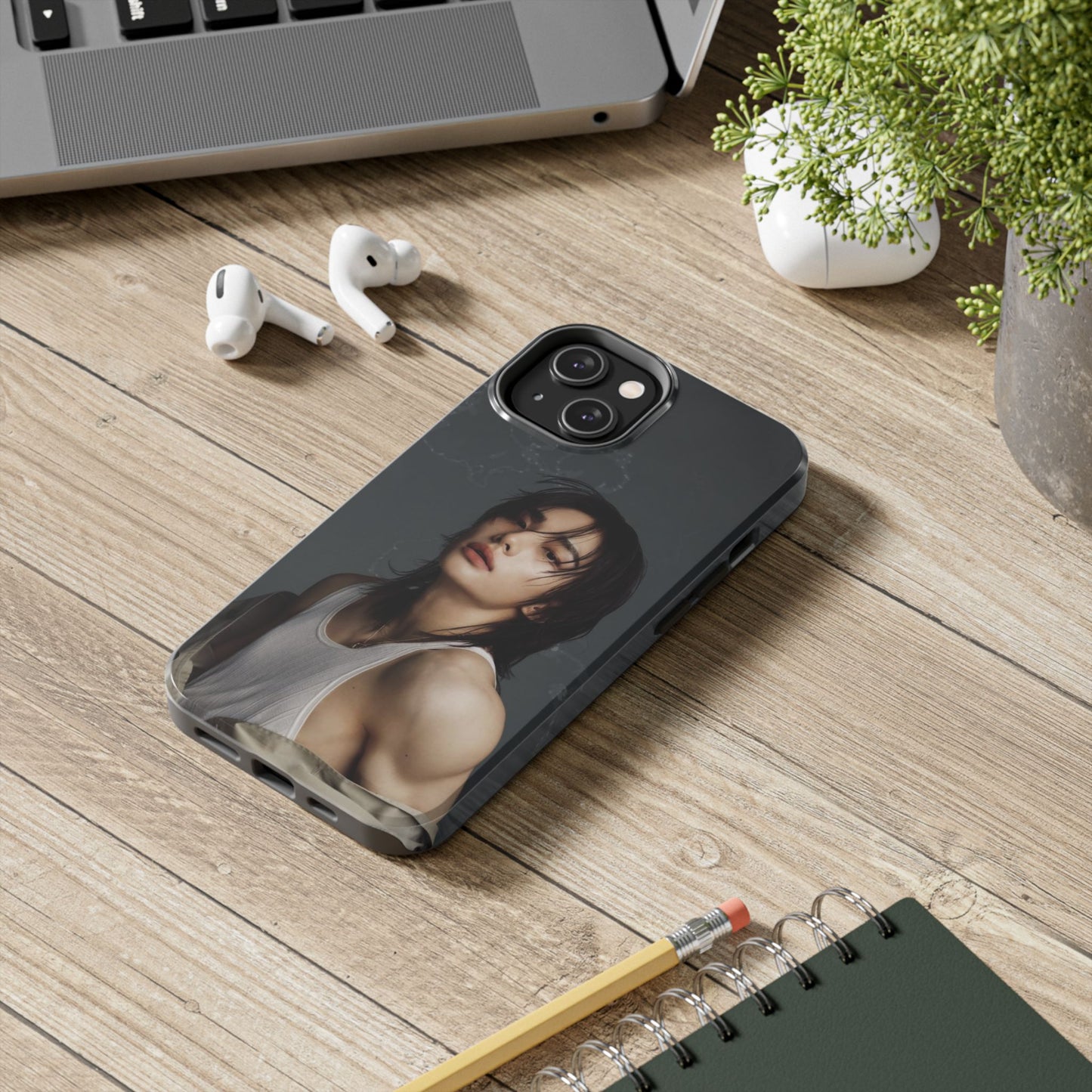 Hyunjin Tough Phone Case — Moody Portrait Slim Protective Case